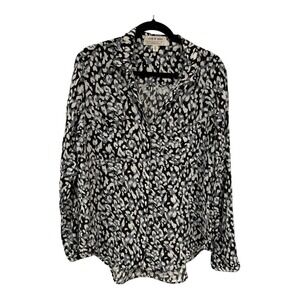 Anthropologie Cloth & Stone Button-Up Shirt Classic Print Collared Pocket‎ M